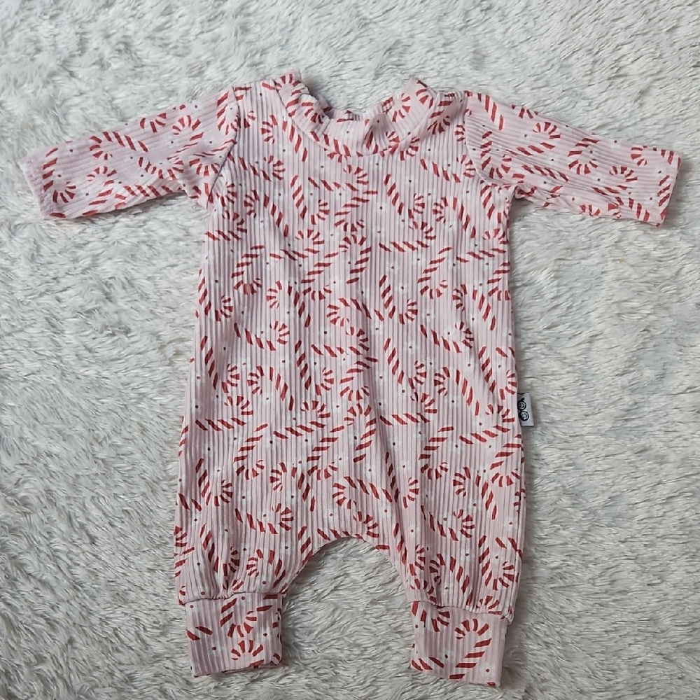 Candy Cane Patterned Baby One Piece